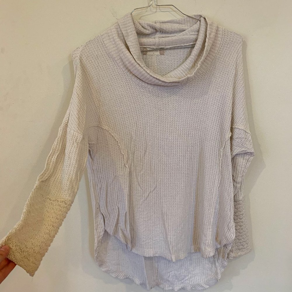 Altar'd State Cream Long Sleeve Cowl-neck Sweater